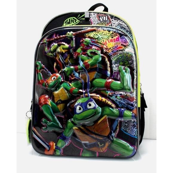 TMNT TEENAGE TURTLES Large 16" Laptop BACKPACK - 3D HARD SHELL Graphics 🌟NEW🌟 - Picture 8 of 8